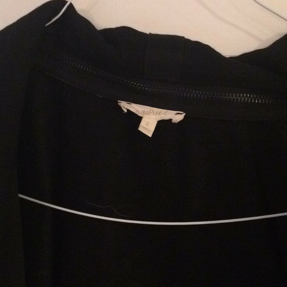 Black cardigan size Large with striping accents - Picture 3 of 6